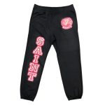 Saint Vanity Black and Red Varsity Sweatpants