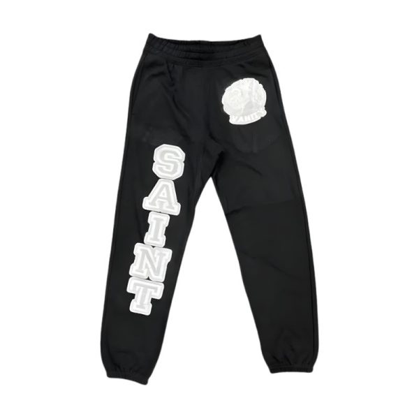 Saint Vanity Black pants with Grey Logo