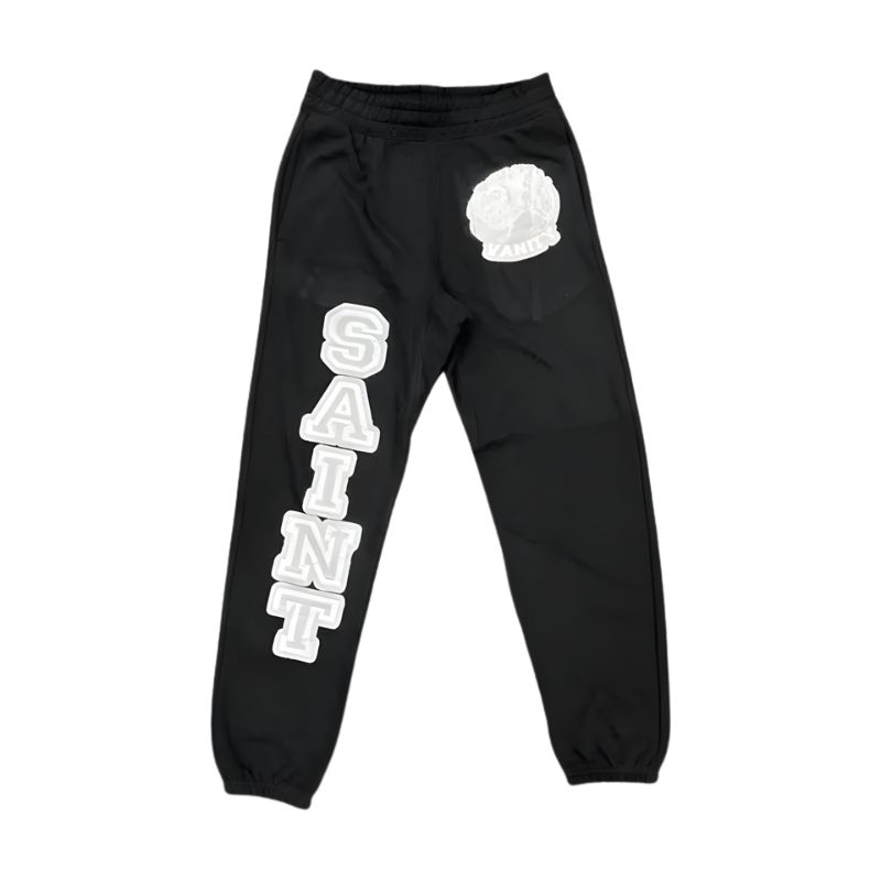 Saint Vanity Black pants with Grey Logo Saint Vanity Black pants with Grey Logo