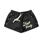 Saint Vanity Logo Black Nylon Shorts