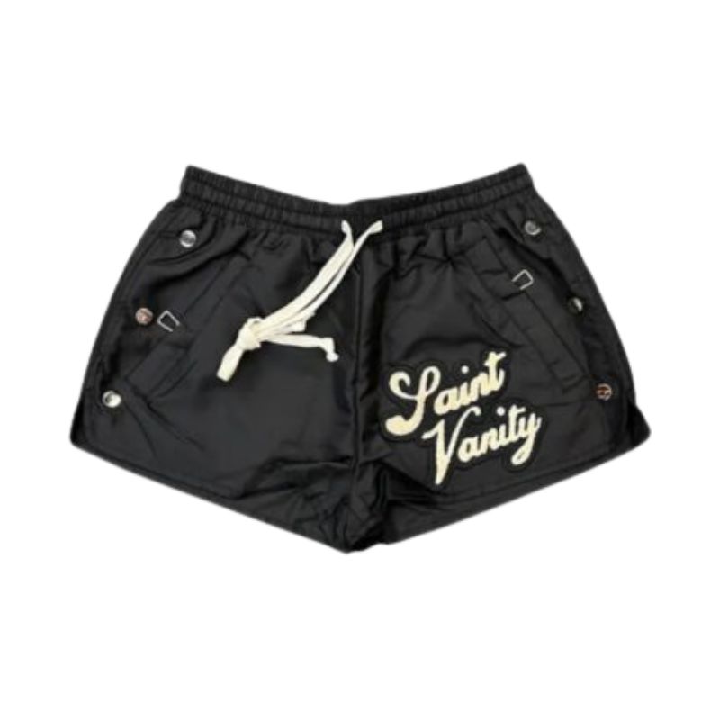 Saint Vanity Logo Black Nylon Shorts Saint Vanity Logo Black Nylon Shorts