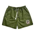 Saint-Vanity-Logo-Olive-Nylon-Shorts