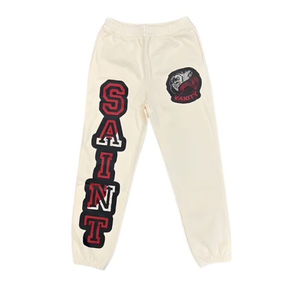 Saint Vanity Logo Pants Cream