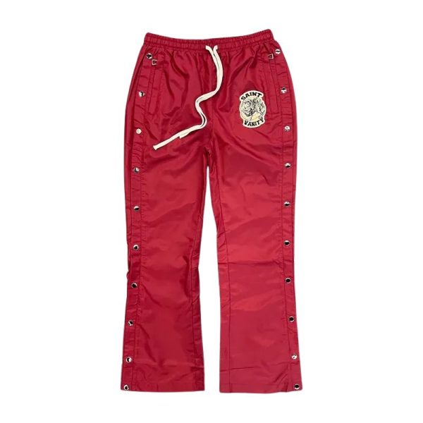 Saint Vanity Nylon Track Pants Maroon